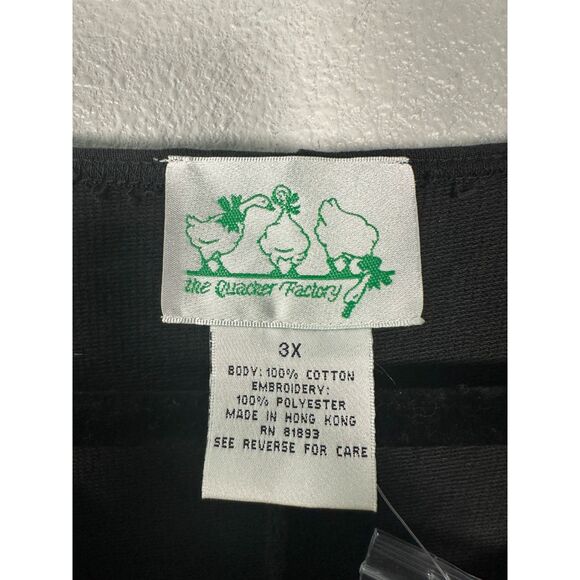 The Quacker Factory Vintage Winter Snowman Cotton Shift Shirt Dress Black 3X NEW - Picture 3 of 5